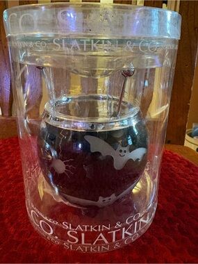 Rare Slatkin & Co Halloween Bat Spider Tealight Oil Warmer NIB w/ Original Tube